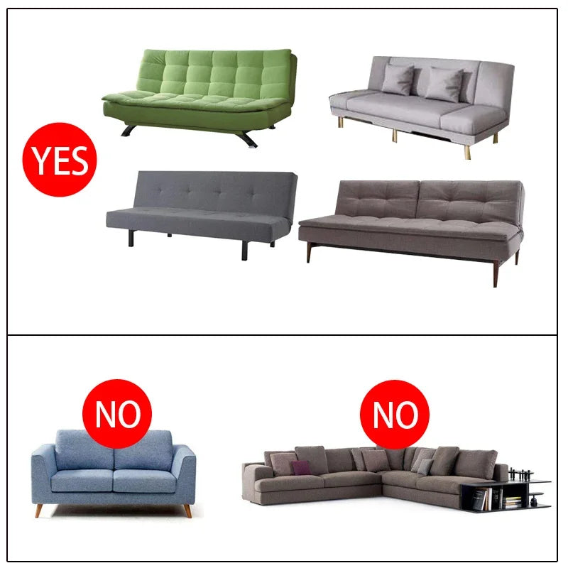 Polar Fleece Fabric Armless Futon Sofa Bed Cover Solid Without Armrest Big Elastic Folding Furniture home Decoration Bench Cover