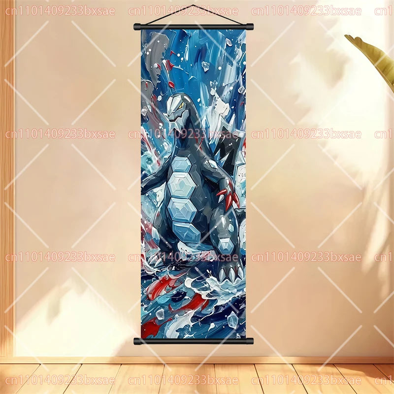 Anime Pokémon Gengar Charizard Kyogre Gyarados Mewtwo Rayquaza Cool Poster Hanging Scroll Painting Birthday Holiday Party Gift