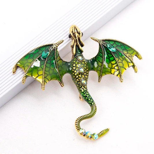2024 Creative Simulation Dragon Colorful Hand Drawn Metal Brooch for Women Men Stylish Lapel Pins Jewelry Accessories Gift 1PC