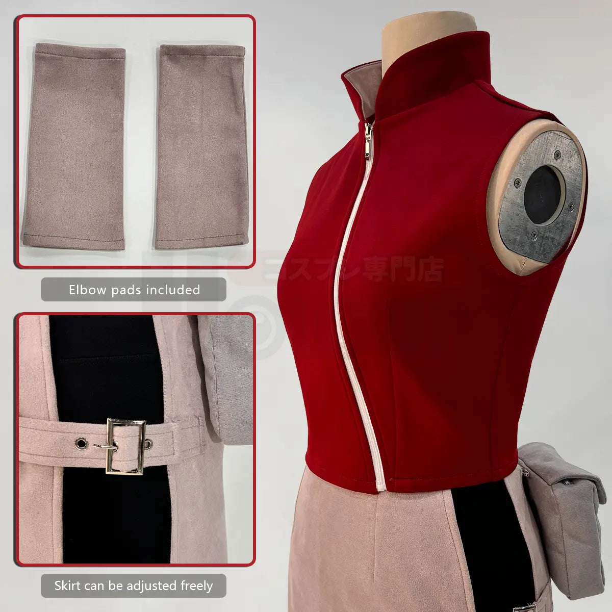 Naruto Haruno Sakura Cosplay Set – Top Skirt Shorts