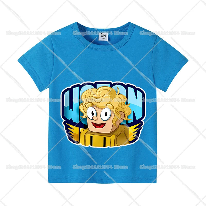 Wojans Team T-shirt Anime Round Neck Tee Children Short Sleeve Clothing Summer Cotton Tshirts Boys Girls T-shirts Birthday Gift