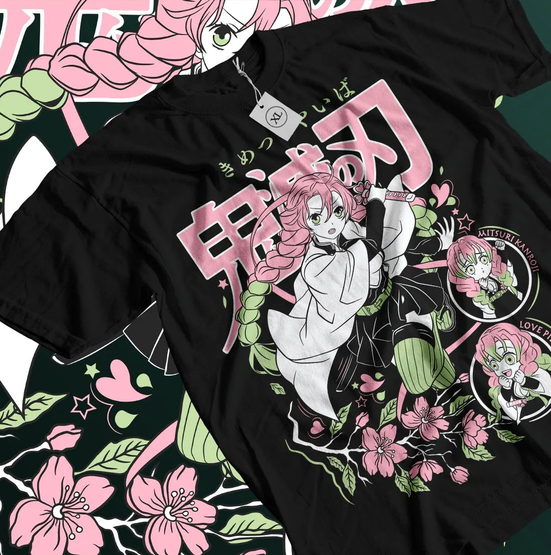 2026 Summer Anime Demon Slayer Mitsuri Kanroji Printed Loose Short-sleeved Cotton Children's T-shirt Tide Pure Cotton Unisex Y2k