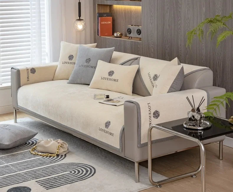 1PC Chenille Universal Sofa Cover Non-Slip Combination Sofa Cushion L Shape Couch Towel for Living Room Protector fundas de sofa