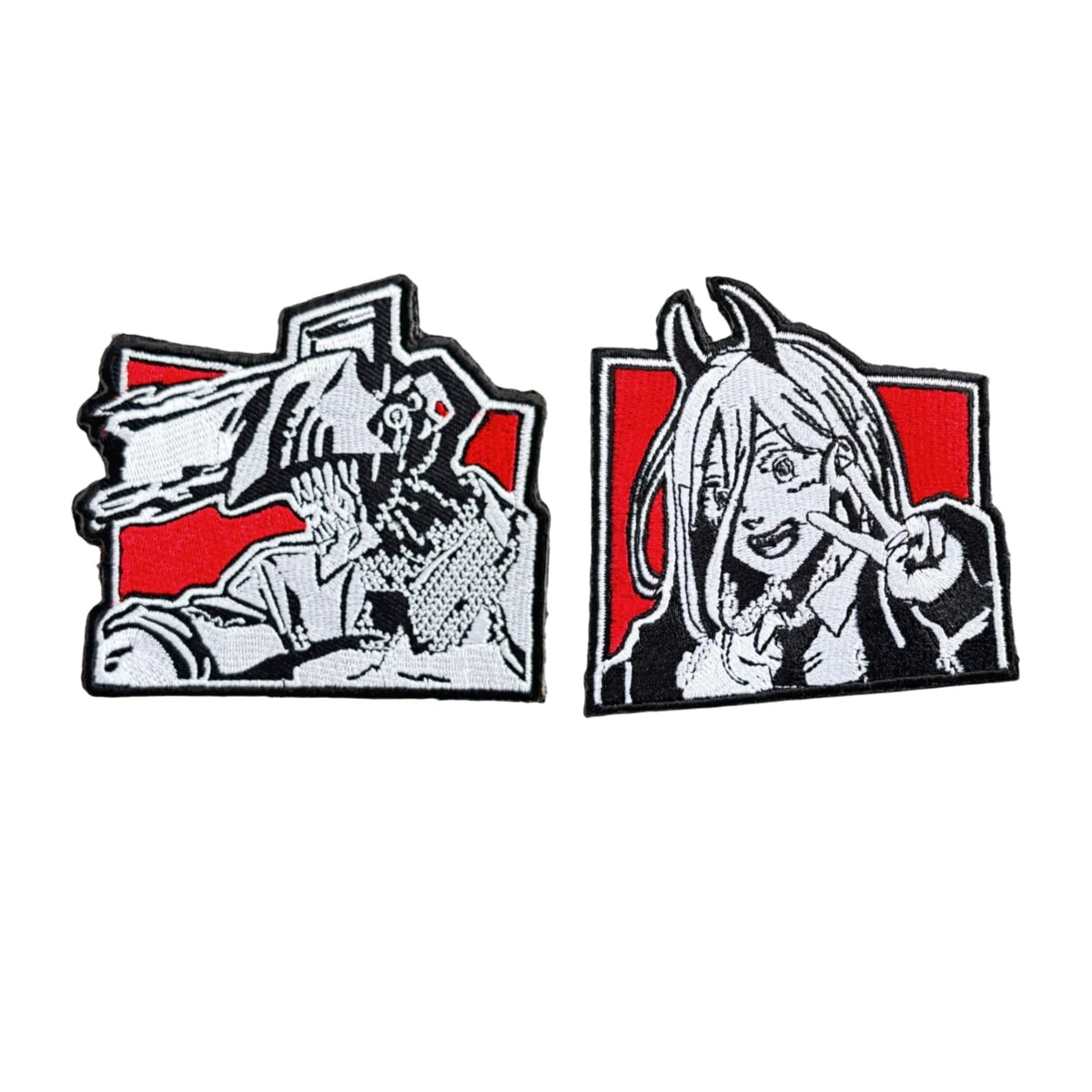 Chainsaw Man Anime Patch Power Hayakawa Autumn Label Embroidery Patches Hook and Loop Metal Tactical Military Backpack Badges