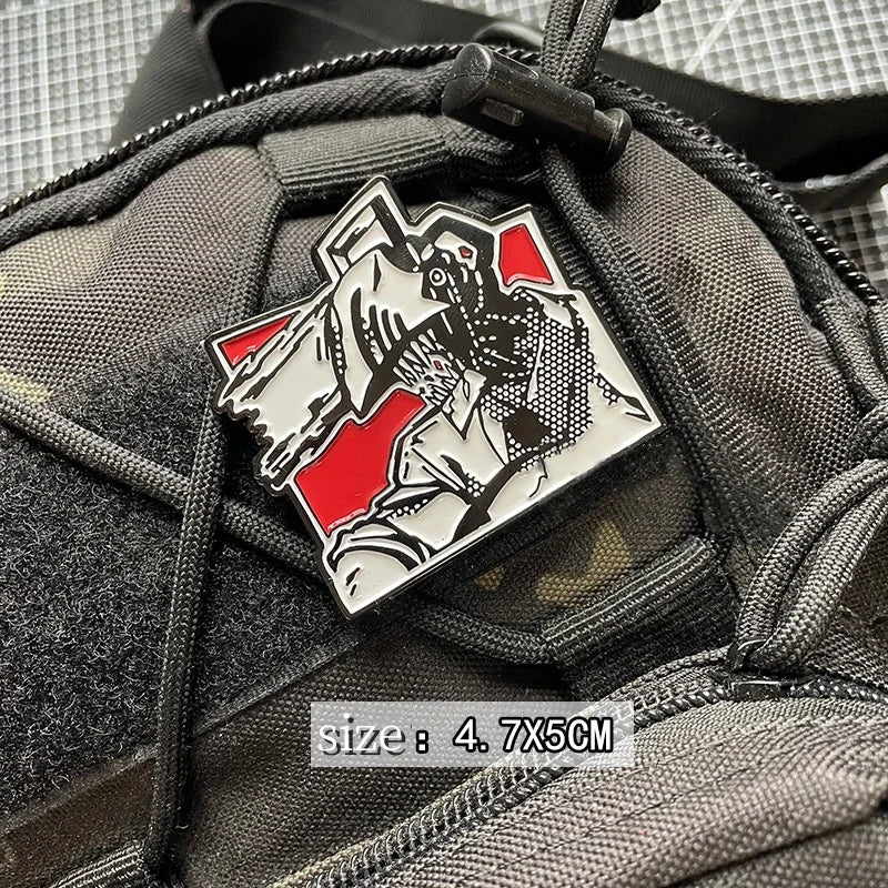 Chainsaw Man Anime Patch Power Hayakawa Autumn Label Embroidery Patches Hook and Loop Metal Tactical Military Backpack Badges