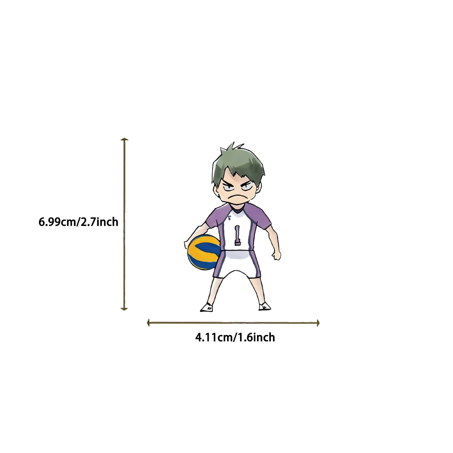 56pcs Volleyball Boy Graffiti Sticker Cute Character DIY Hand Account Decoration Mobile Phone Skateboard Stickers