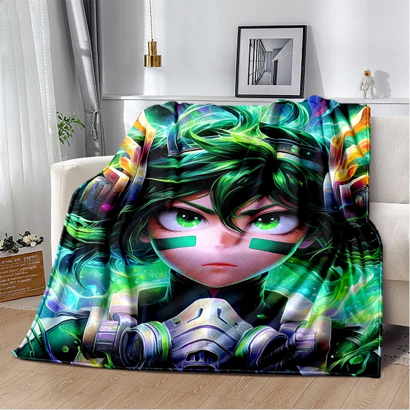 3D Cartoon My Hero Academia Deku Bakugou  Anime Blanket,Soft Throw Blanket for Home Bedroom Bed Sofa Travel Picnic Cover Kids