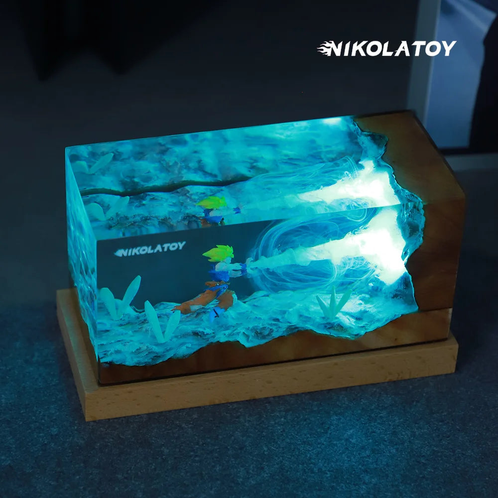 100% Genuine Nikolatoy Dragon Ball Goku Night Gogeta Light Magnetic Anime Led Desk Lamp Adjustable Brightness Spacex Model Toy