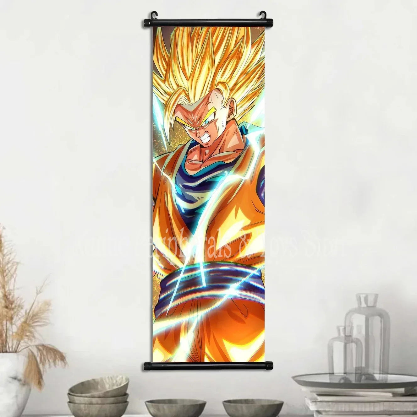 Printed Dragon Ball Poster Anime Wall Artwork Goku Pictures Bejīta Painting Canvas Super Saiyan Hanging Scrolls Home Room Decor