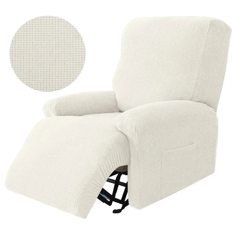 Recliner Sofa Cover Lazy Chair Solid Color Cushion Cover Stretch Spandex Couch Slipcovers Non Slip Armchair Slipcovers 4pcs/set