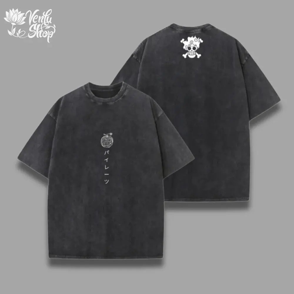 One Piece Skull Short Sleeve Tee Anime Washed Vintage Graphic T-Shirt Man Women Cosplay Casual Tops 2026 Summer Y2k Streetwear