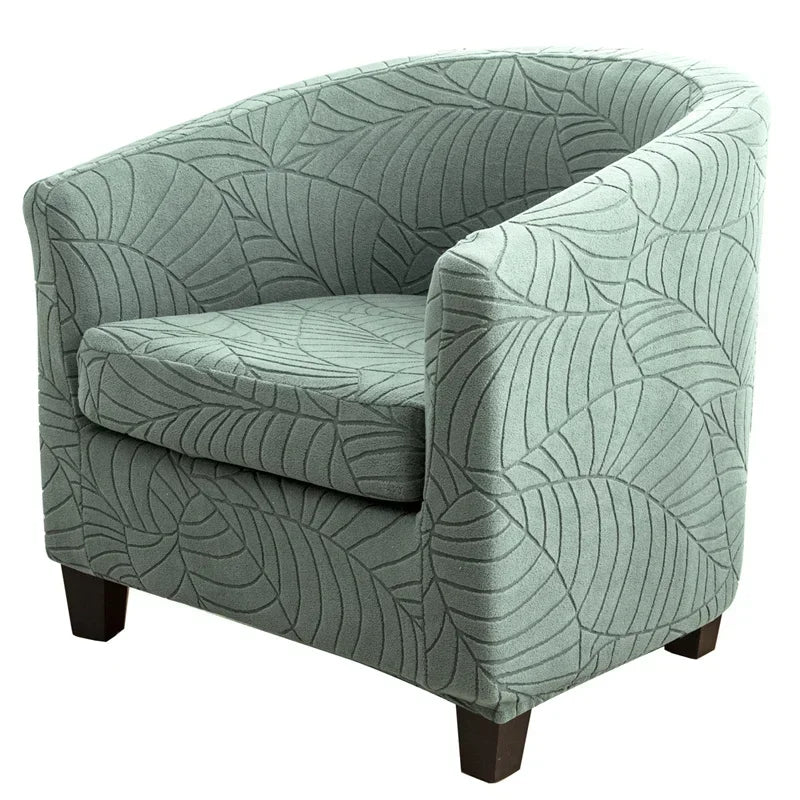 Leaves Jacquard Tub Chair Cover Anti-dirt Stretch Armchair Slipcover All-inclusive Single Club Sofa Cushion for Living Room
