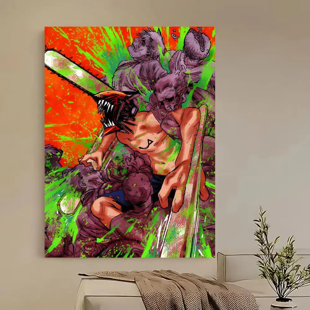 Anime Chainsaw Man Poster HD Self Adhesive Waterproof Ideal for Home Office Dorm Bedroom Great Gift