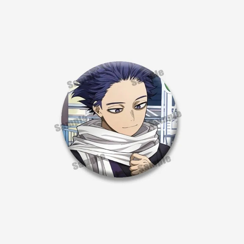 Katsuki Bakugou Izuku Midoriya Cartoon Badges Anime My Hero Academia Round Cosplay Pin Bag Decor Jewelry Brooches Friends Gifts
