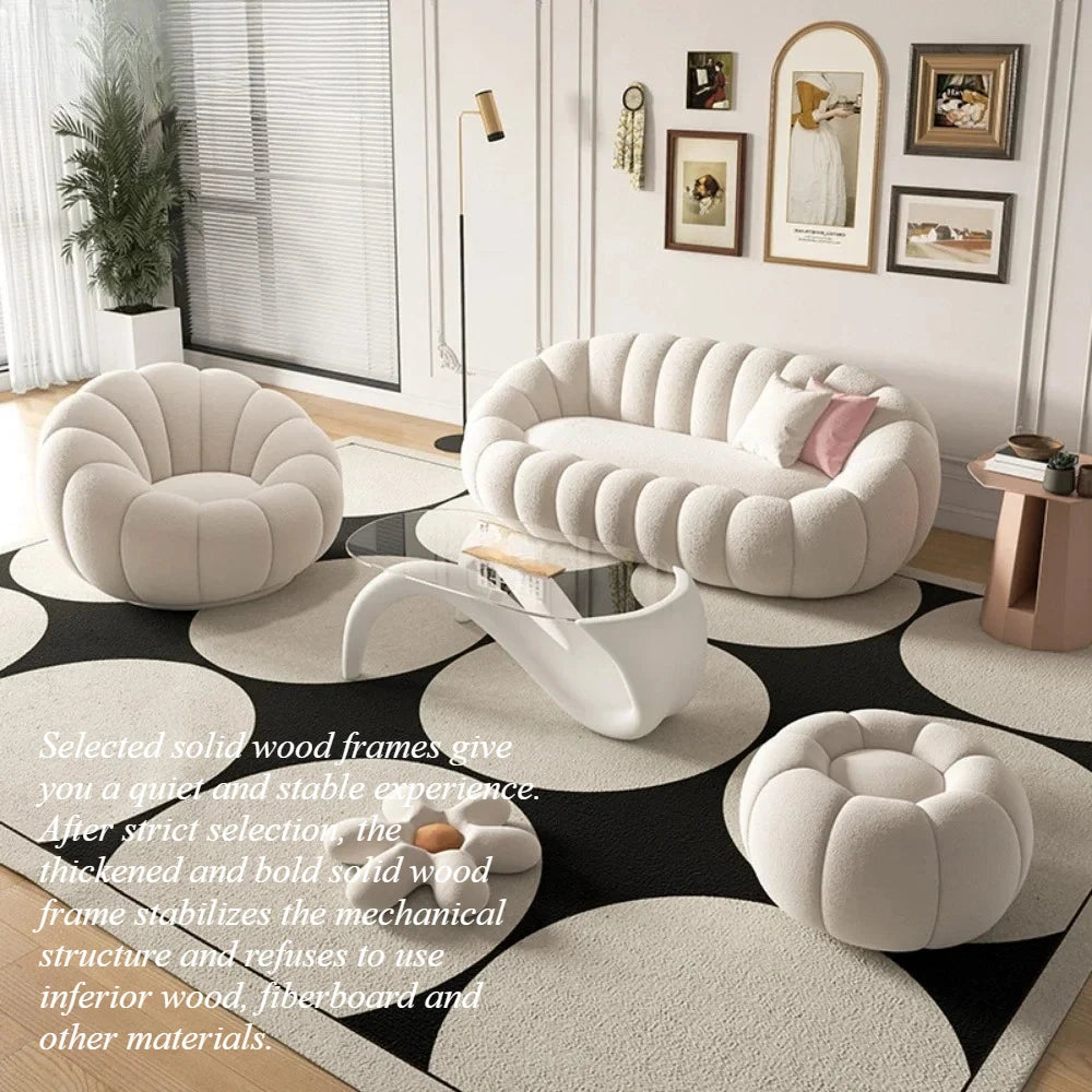 Cloud Sofa Plush Pumpkin Sofa Combination Soft Comfortable Modern Living Room Sofa Suite Apartment Home Furniture Accessories