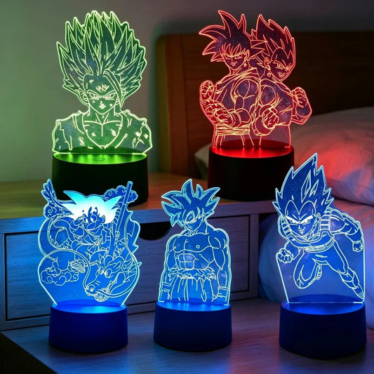 3D Led Light Son Goku GK Vegeta Anime Figure Night Light Dragon Ball Z King Child's Desk Lamp Room Decor Gift Boy Birthday Gift