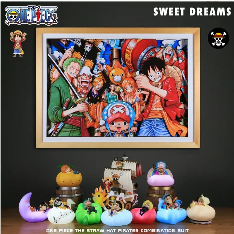 Anime One Piece Sweet Dreams Series Luffy Rechargeable LED Humanoid Night Light Model Ornament Display Children's Gift