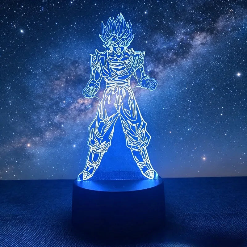3D Led Light Son Goku GK Vegeta Anime Figure Night Light Dragon Ball Z King Child's Desk Lamp Room Decor Gift Boy Birthday Gift