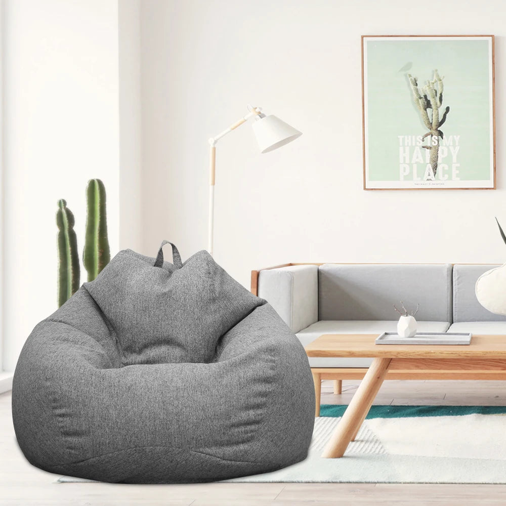 1/2Pcs Lazy Sofa Cover Solid Chair Covers Without Filler Large Bean Bag Cover Adults Couch Living Room Bedroom Tatami Lounger