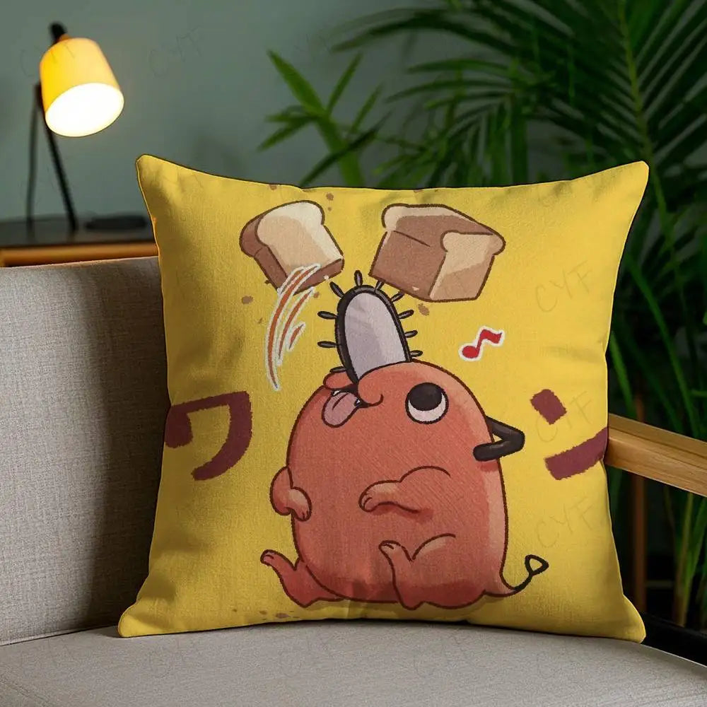 Hot comics Chainsaw Mans Pochita Pillow Case Custom Printed Brushed Fleece Pillow, Baby Skin-Touch, Eco-Friendly Dye-Sublimation