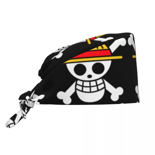 Custom Anime One P-Pieces Scrubs Cap Surgical Hats Women Men Skull Manga Operating Room Cap Nursing Cap Lab Works Hat