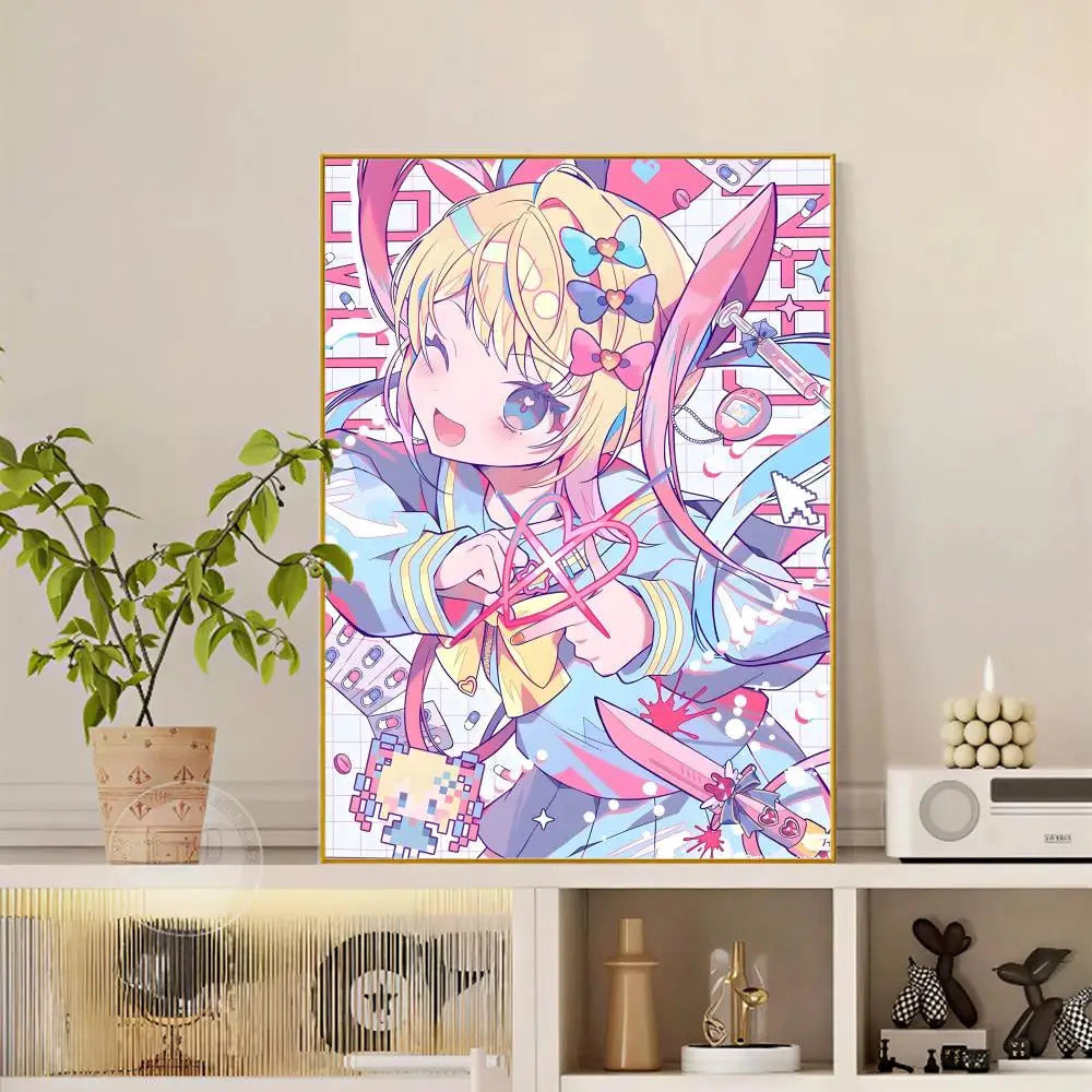 anime Needy Streamer Overload Poster Versatile HD Waterproof Wall Art Self-Adhesive Decor for Any Space Ideal Gift