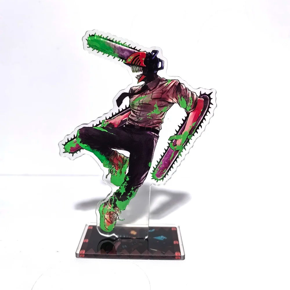 15CM Chainsaw Man Anime Figure Denji Power Acrylic Stand Model DIY Decor Standing Sign Adult Collection Toy Desktop Ornament
