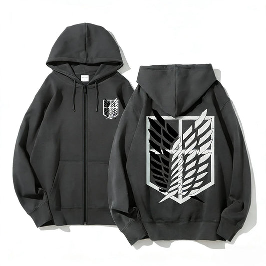 Attack on Titan Anime Hoodie Zip Up Sweatshirt Men Women 2026 New Loose Casual Streetwear Cosplay Jacket Pullover Long Sleeve