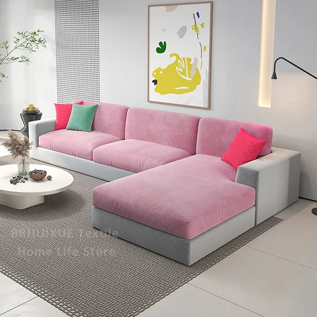 Super Soft Velvet Sofa Seat Cushion Cover Plain Color Stretch Thicken Sofa Cover Sectional Couch L Shape Corner Armchair Covers