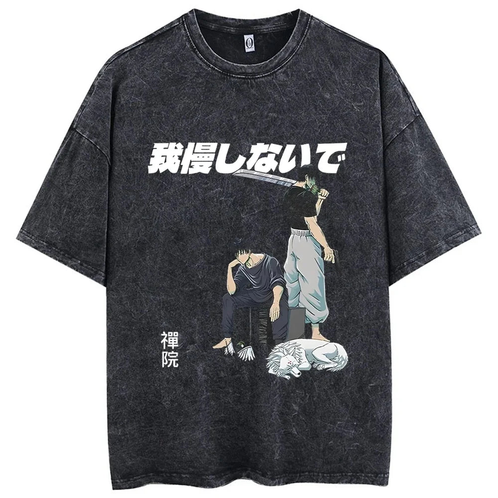 2026 Summer Fushiguro Toji Printed Tee Anime Jujutsu Kaisen Clothing Men Women Manga T-shirts Washed Cotton Tshirt Harajuku Y2k
