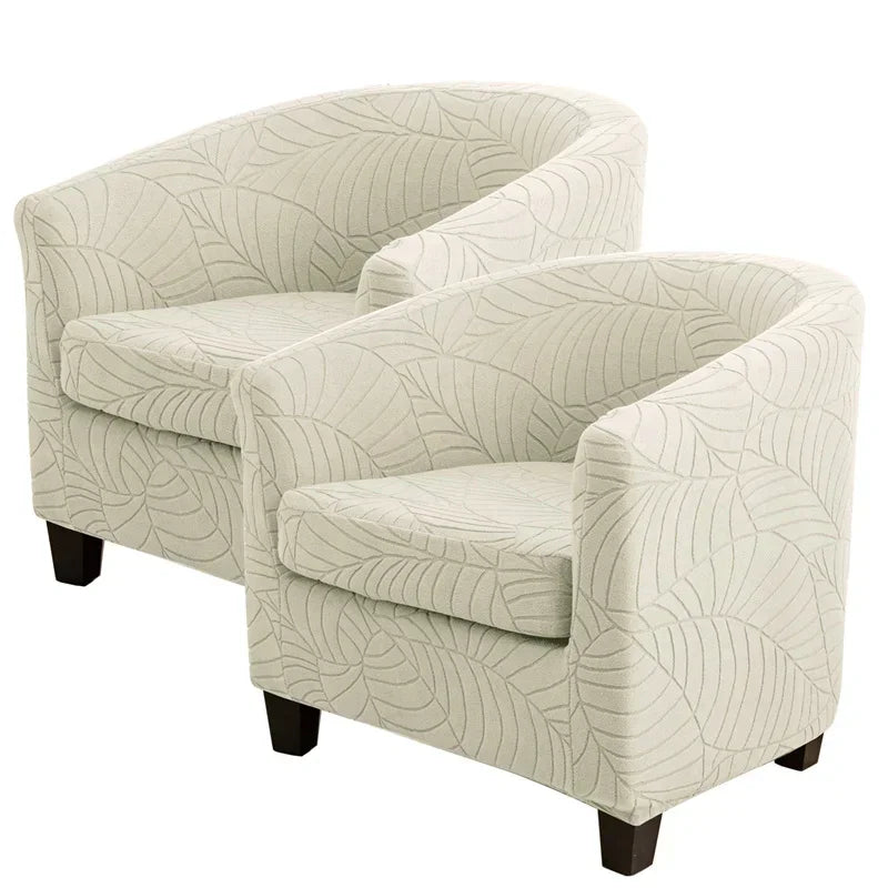 Leaves Jacquard Tub Chair Cover Anti-dirt Stretch Armchair Slipcover All-inclusive Single Club Sofa Cushion for Living Room