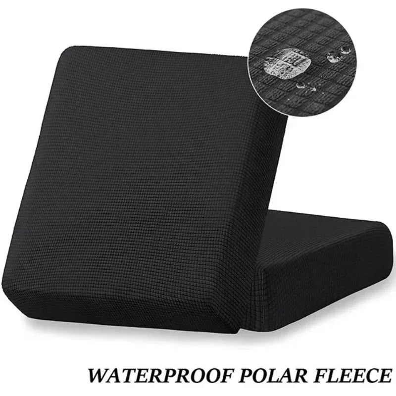 Waterproof Sofa Seat Cushion Cover Jacquard Polar Fleece Sofa Covers Elastic Removable Couch Cover Pets Kids Furniture Protector