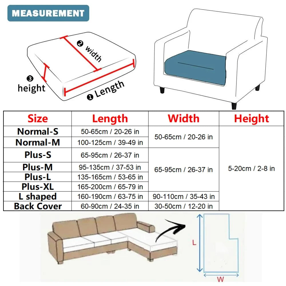 Splashproof Jacquard Sofa Cushion Cover For Living Room Anti-slip Anti-dust Thickening Elastic Sofa Cover Furniture Protector