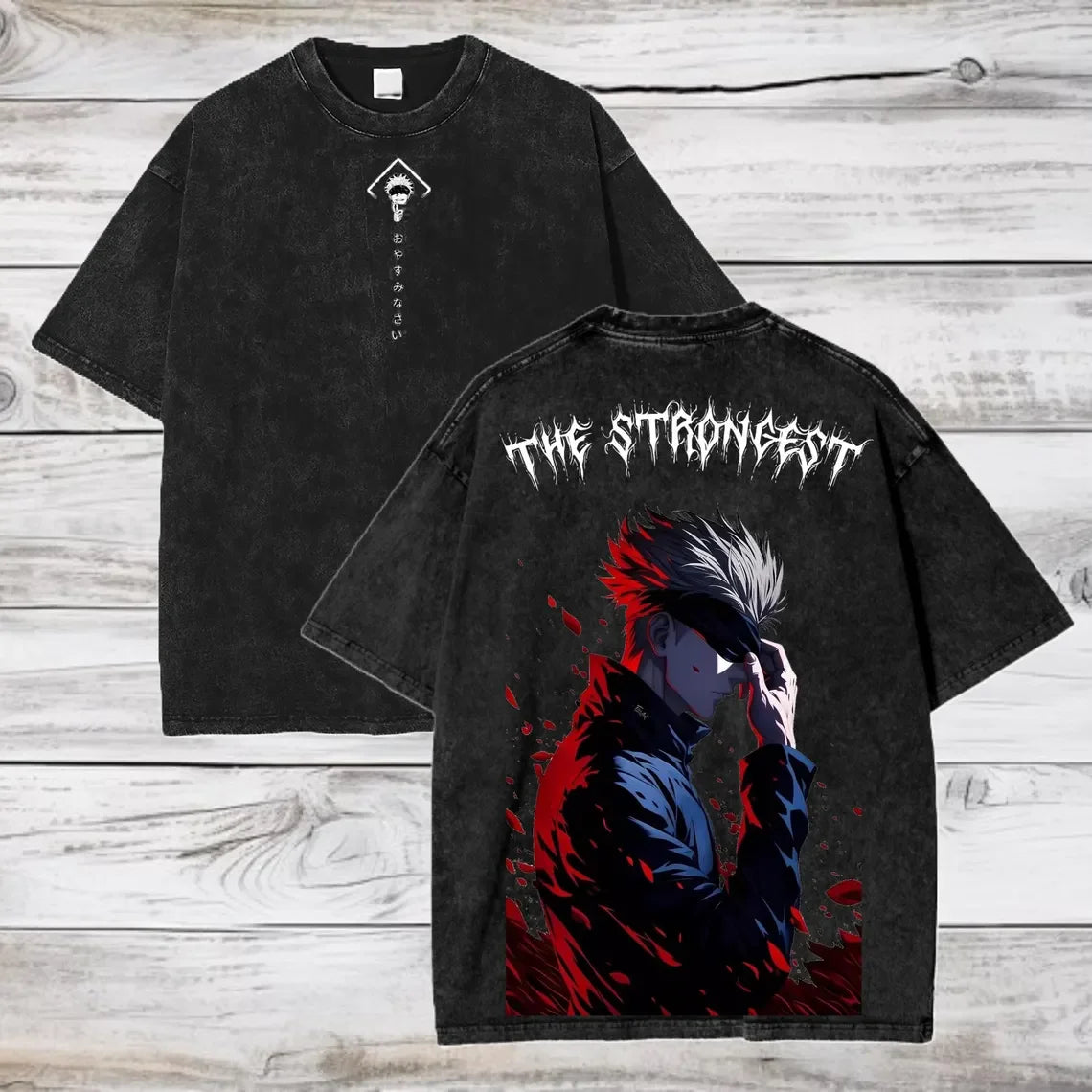Gojo Satoru Jujutsu Kaisen T Shirt Men Women Tshirt Washed Cotton T-shirt Clothing Summer Short Sleeve  Tees Streetwear