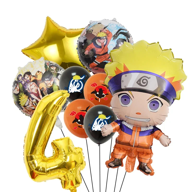 Narutoed Anime Toy Gift Party Supplies DIY Party Decoration Tableware Paper Plate Cup  Latex Foil Ballon Helium Globo Boy Family