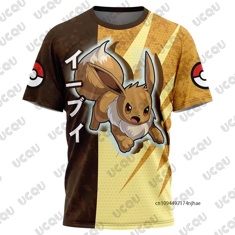 Summer New Pokémon Snorlax Cartoon Print Men's and Women‘s T Shirt Short-sleeved Sports Cosplay Tees Casual Oversized Kids Tops