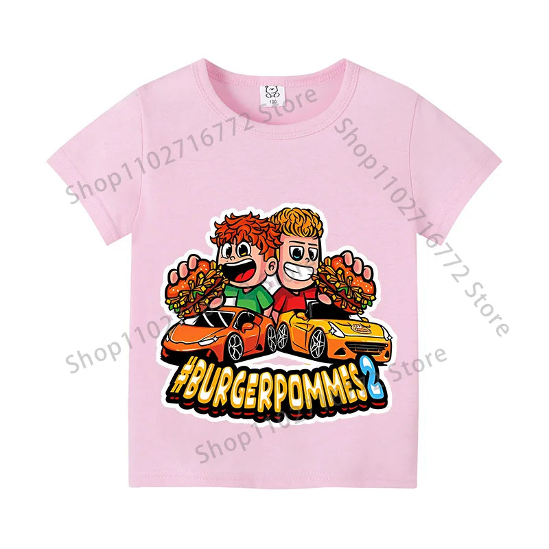 Burgerpommes Icrimax Kids T-shirt Children Clothes Boys Girls Cartoon Anime Graphic Print Clothing Fashion Cute Casual Tops Gift