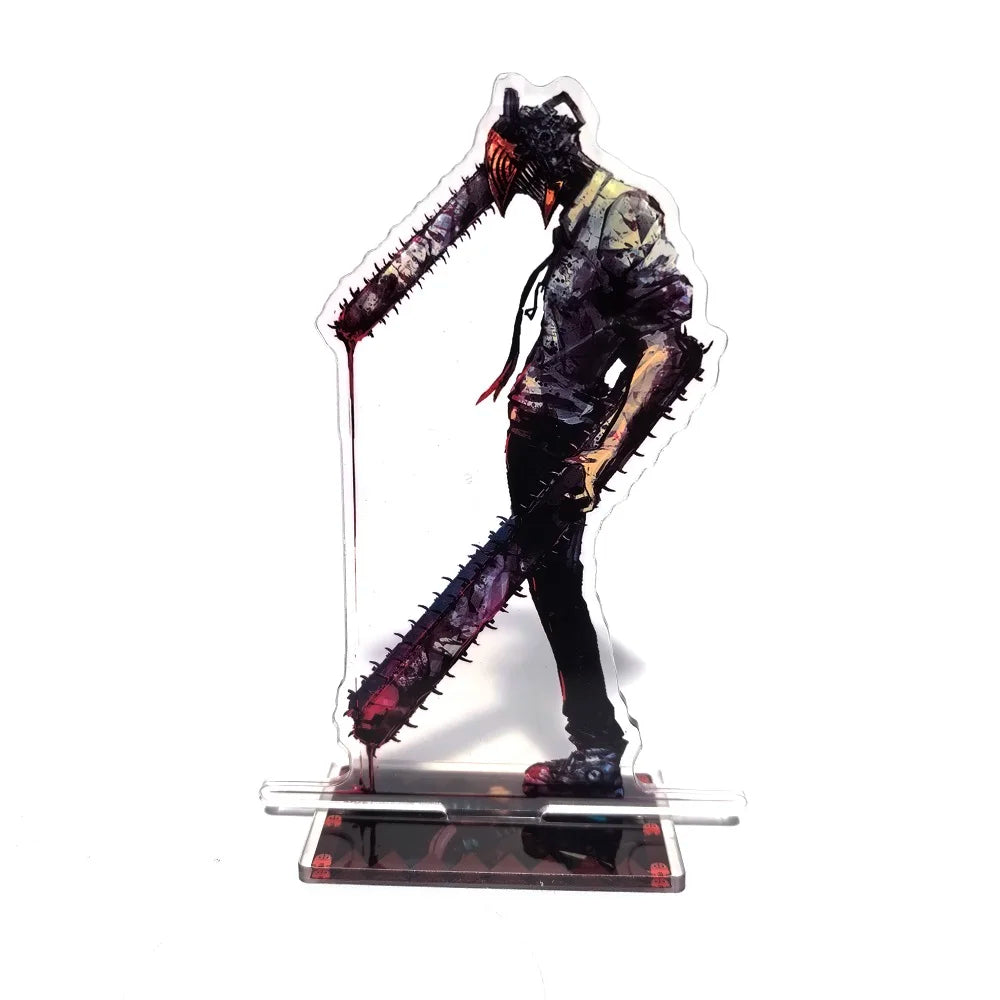 15CM Chainsaw Man Anime Figure Denji Power Acrylic Stand Model DIY Decor Standing Sign Adult Collection Toy Desktop Ornament
