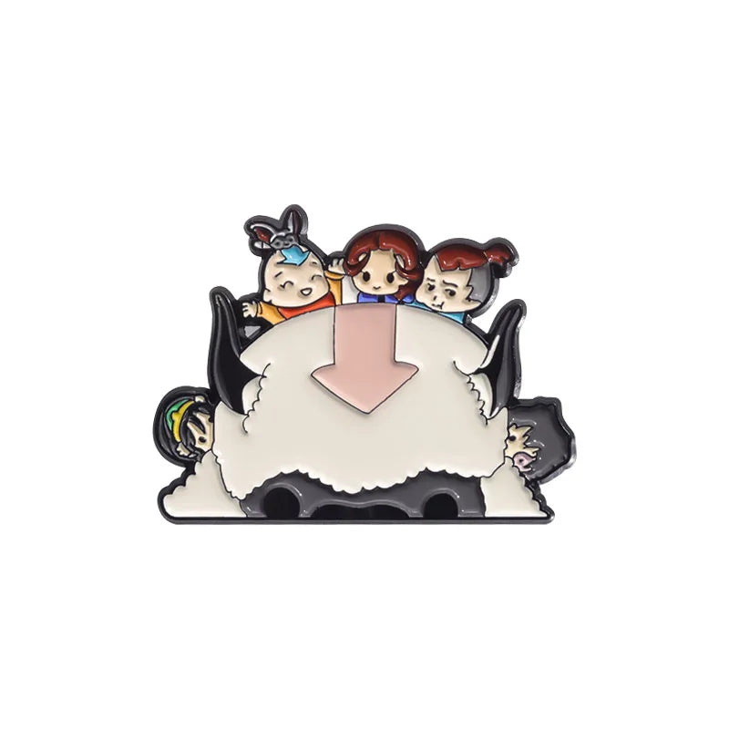 Cartoon Cattle and Boy Enamel Pin Front and Back Lapel Badge Anime Decorate Jewelry Brooch Gift For Kids