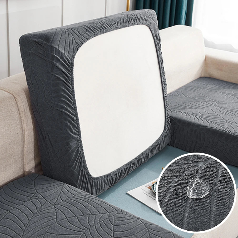Waterproof Stretch Sofa Cushion Cover Jacquard Fabric Pure Sofa Cover Removable Protector Couch Cover Chaise Lounge Living Room