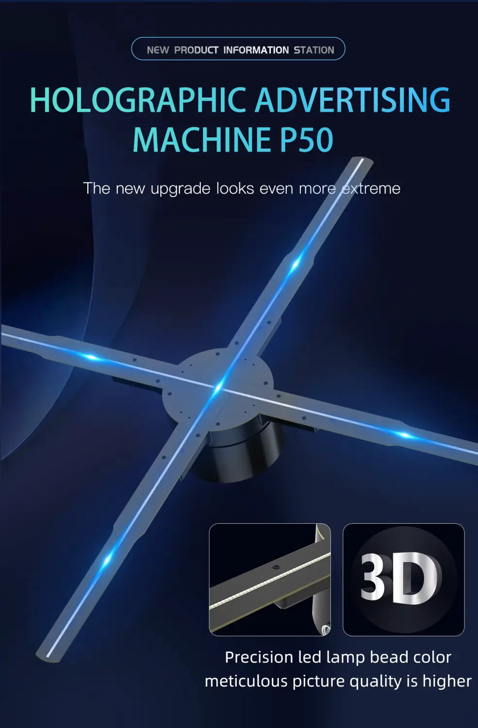 Anime Holographic Fan – 3D LED WiFi Display