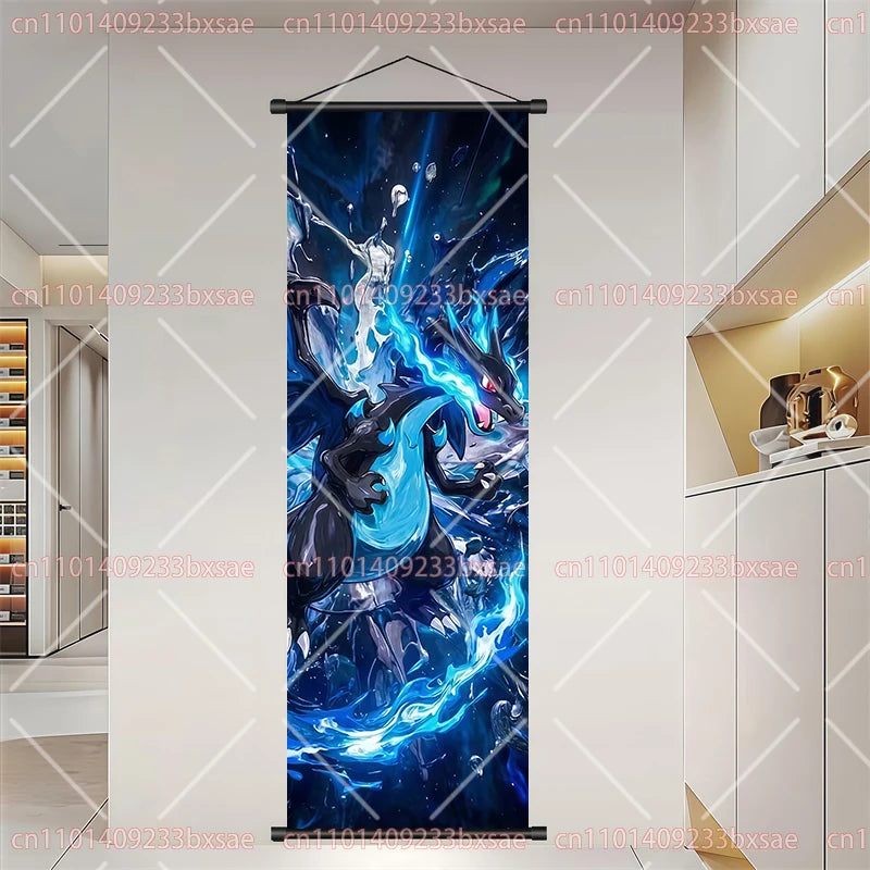Pokémon Anime Elf Dragonite Gengar Pikachu Charizard Kyogre Rayquaza HD Poster Scroll Painting Art Hanging Painting Holiday Gift