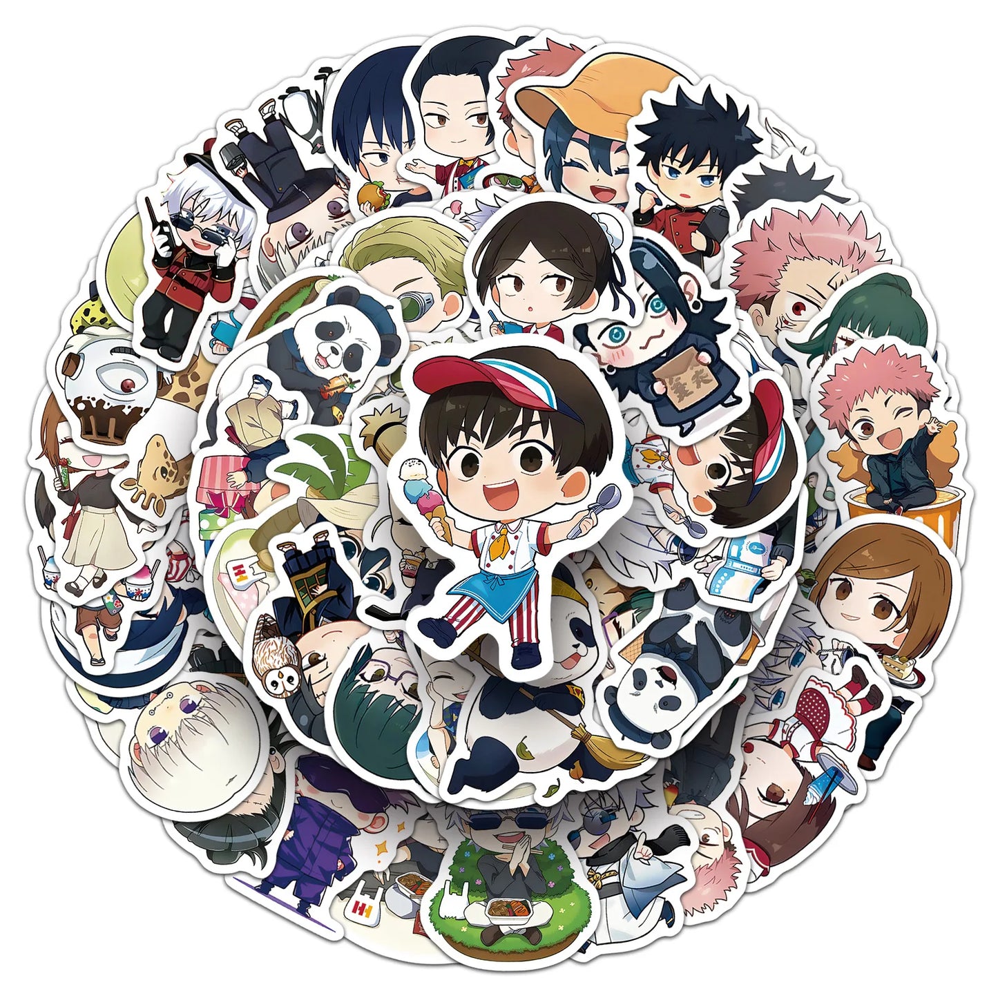 50PCS Jujutsu Kaisen Stickers Q Version Graffiti Stickers DIY Diary Phone Case Handmade Scrapbook Aesthetic Stickers
