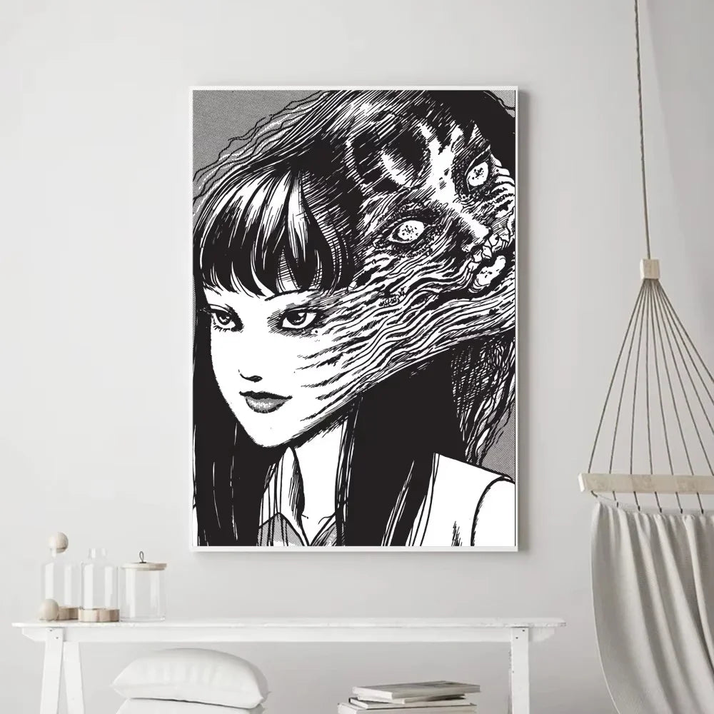 Hot Japan Anime Junji Ito Canvas Prints Poster Horror Thriller Dark Aesthetics Wall Art Home Decoration Art Poster Fans Gifts