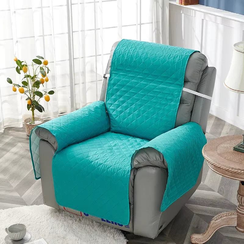 Anti-slip Recliner Chair Cover Solid Color Quilted Seat Slipcover Anti-wear Relax Armchair Coushion for Living Room Home