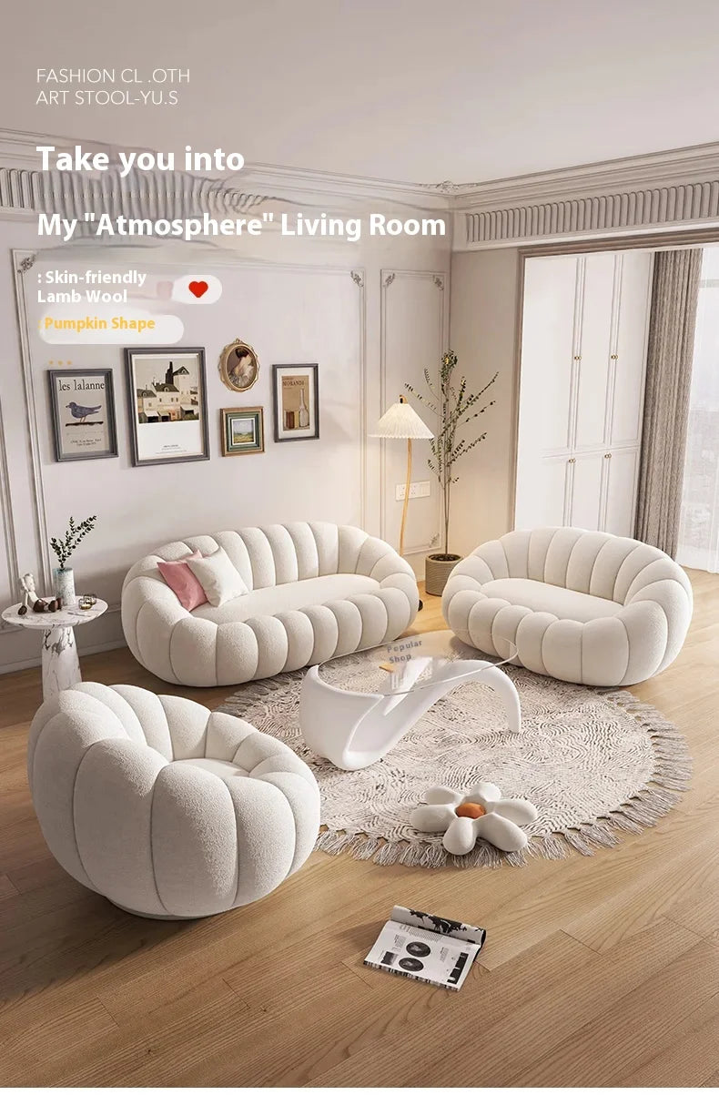 Cloud Sofa Plush Pumpkin Sofa Combination Soft Comfortable Modern Living Room Sofa Suite Apartment Home Furniture Accessories