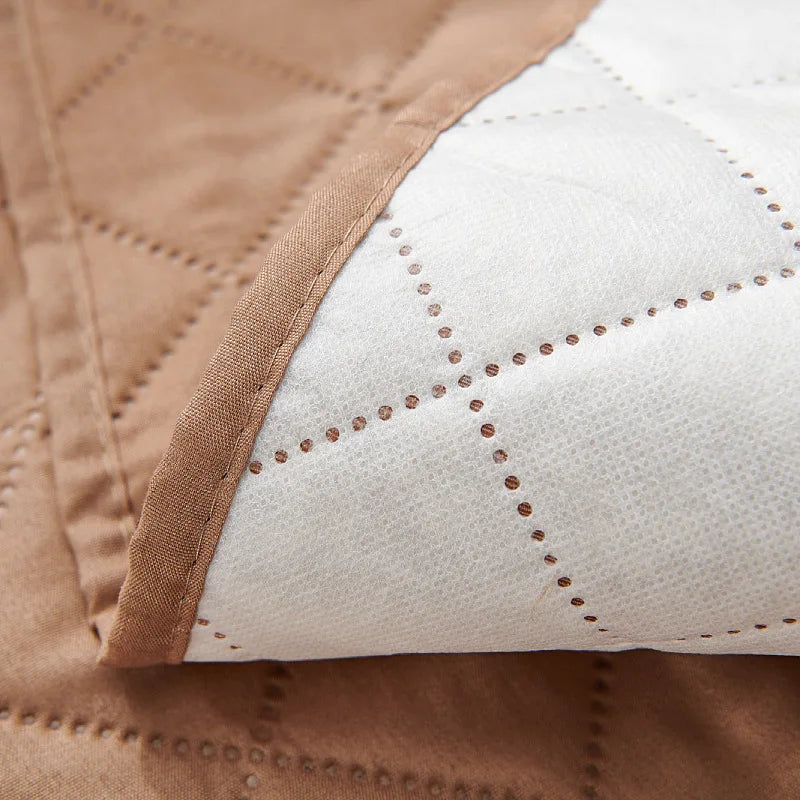Anti-slip Recliner Chair Cover Solid Color Quilted Seat Slipcover Anti-wear Relax Armchair Coushion for Living Room Home