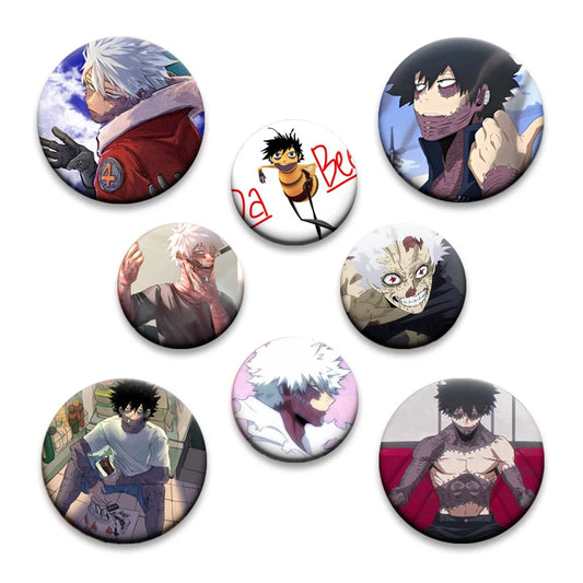 32/44/58mm Hot Anime My Hero Academia Dabi Button Pins Creative Brooches Cartoon Badge for Backpack Collar Decoration Gifts