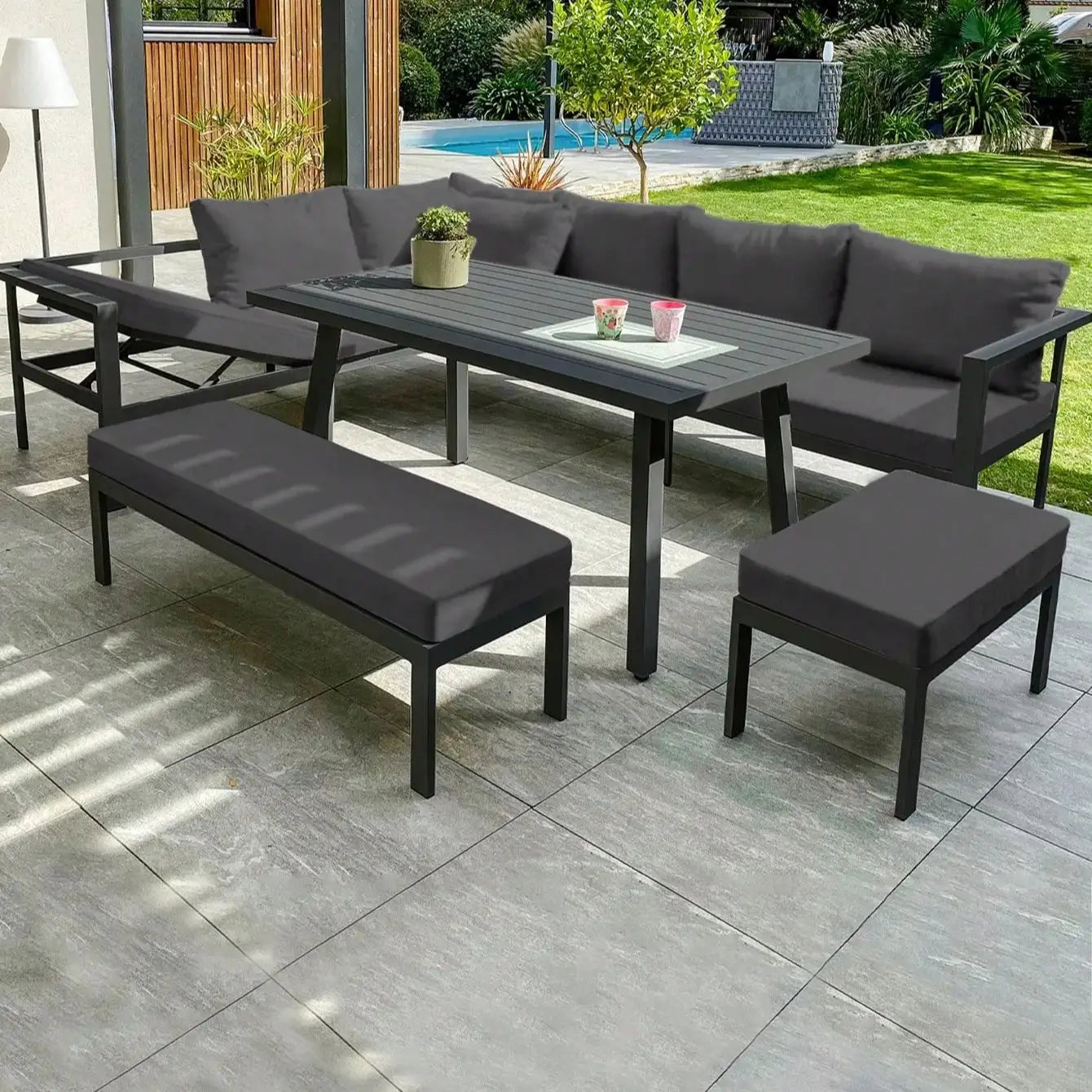 Outdoor Tropical Print Sofa Cushion Covers - Non-Slip Furniture Protectors, Replacement for Individual Seat Cushions