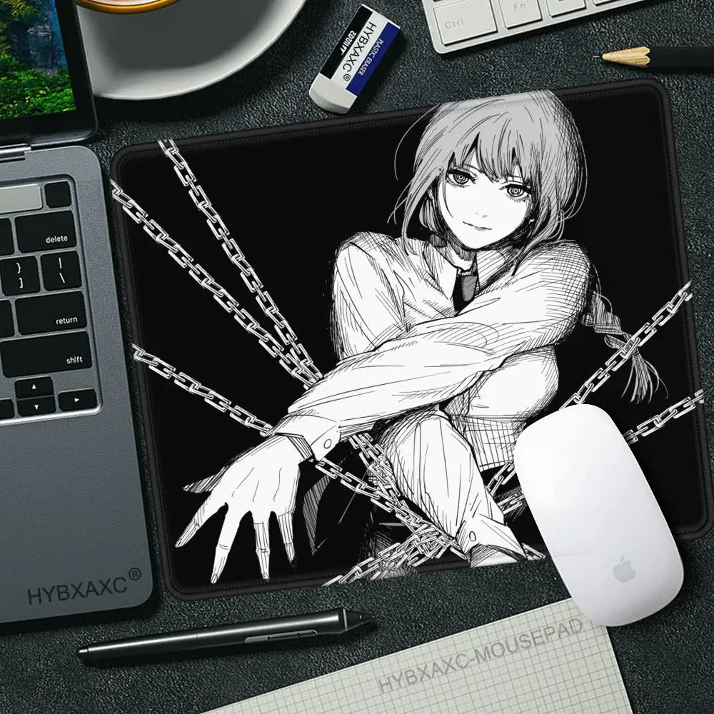 Makima Mousepad Small Office Computer Desk Mat Table Keyboard Chainsaw Man Mouse Pad Laptop Cushion Non-slip Deskpad Home Decor